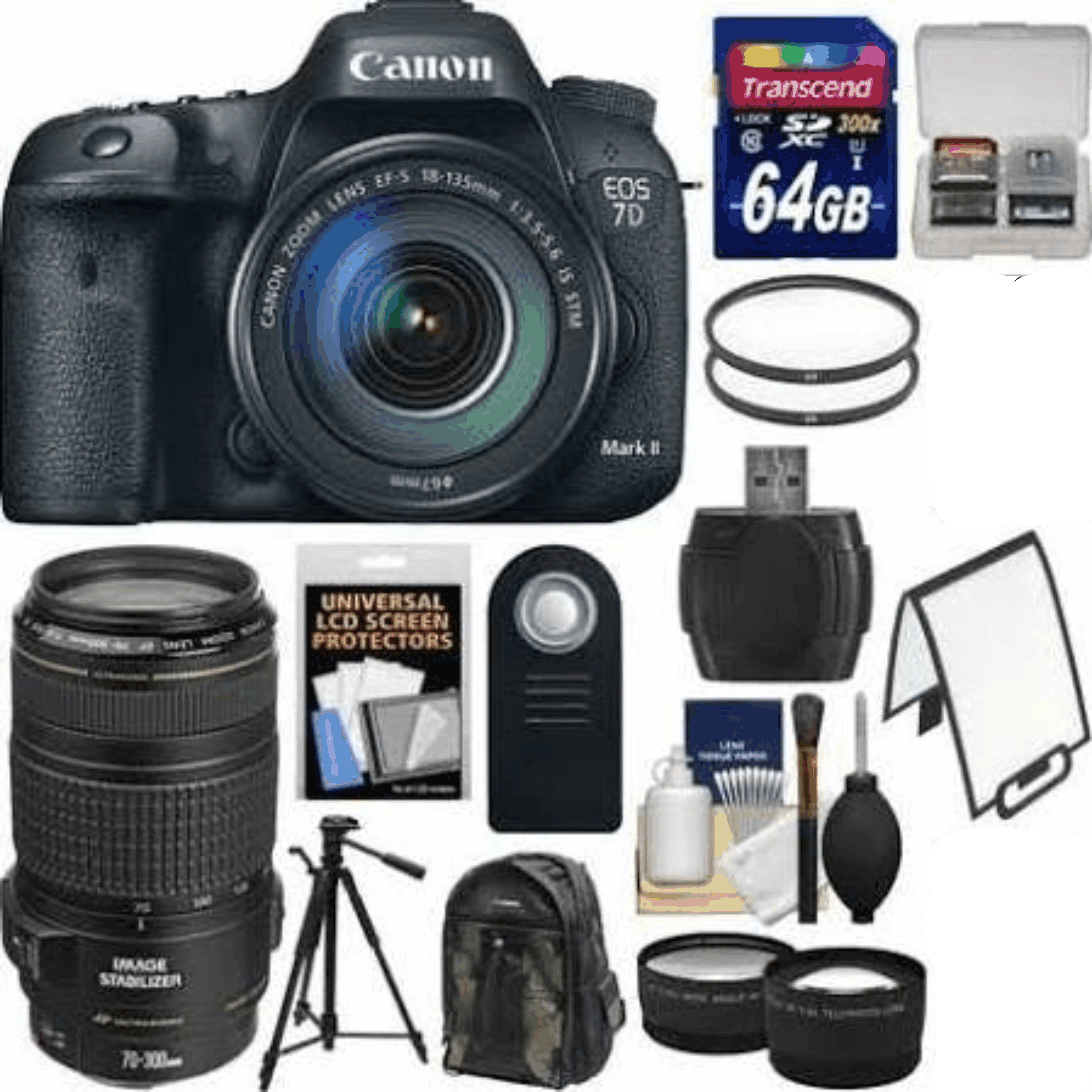 Canon EOS 7D Mark II GPS Digital SLR Camera & EF-S 18-135mm & 70-300mm kit 6