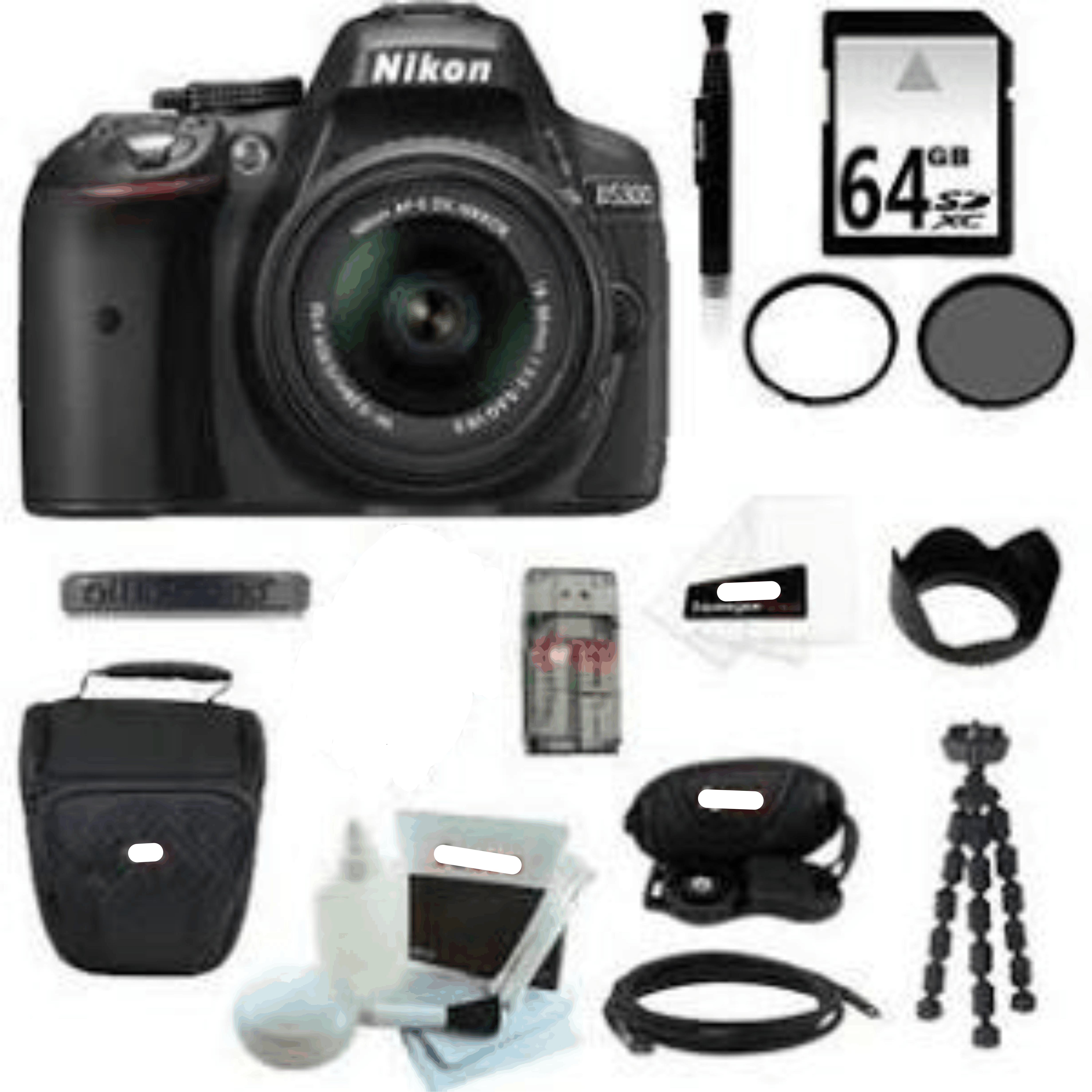 Nikon D5300 DX- Format Digital SLR w/ 18-55mmDX VR II Lens (Black) kit 6