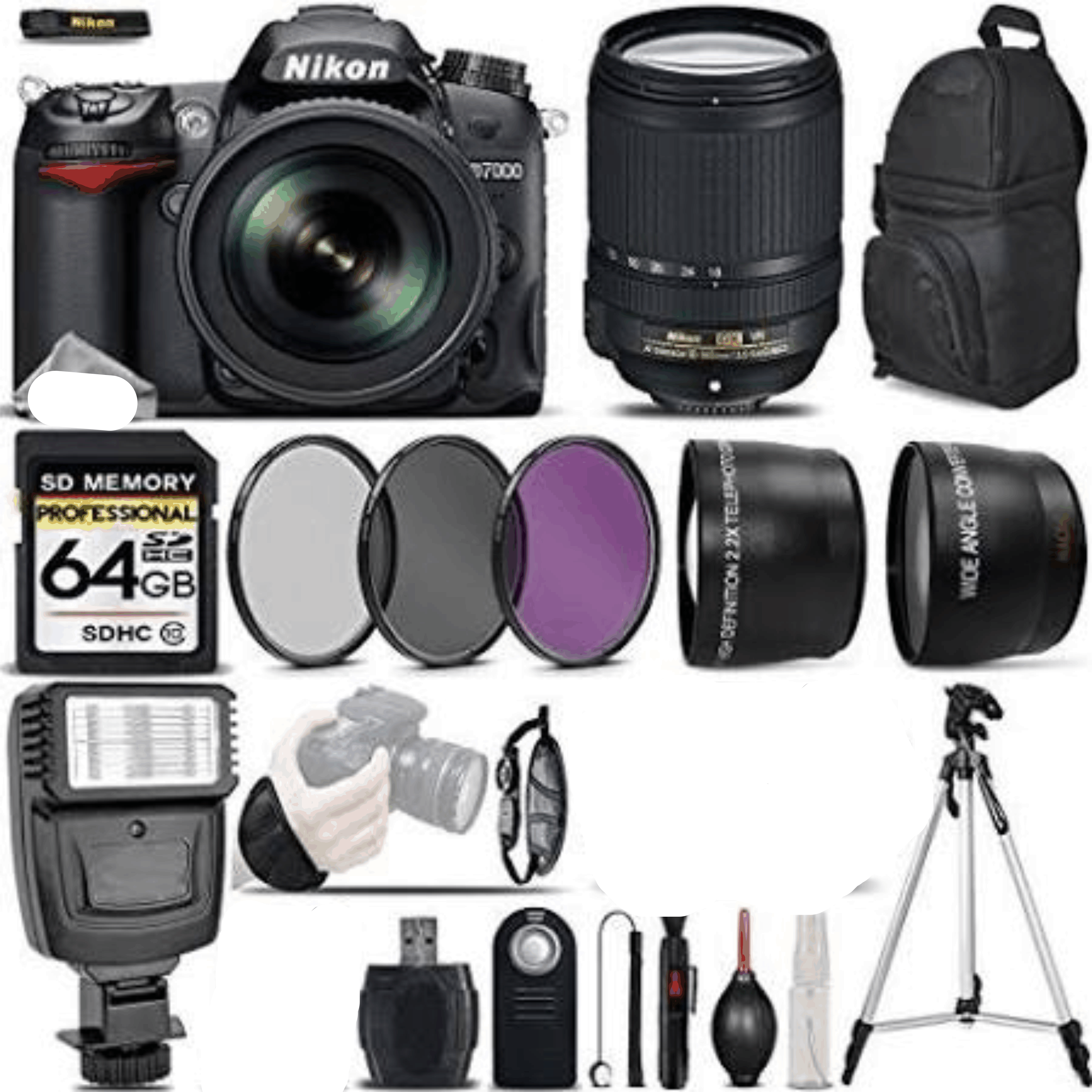 Nikon D7000 DSLR Camera 16.2mp + Nikon 18-140mm VR Lens kit 6