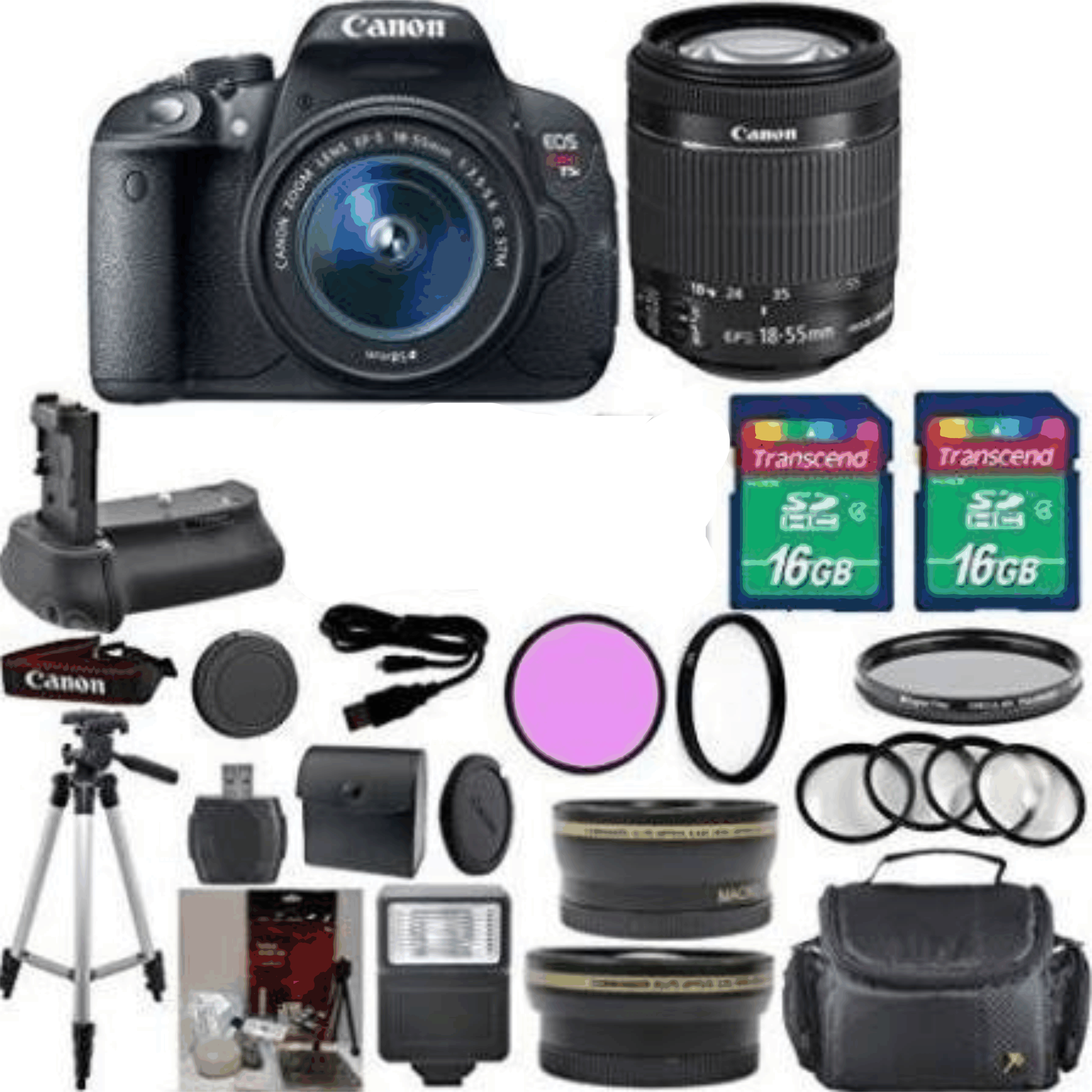 Canon Rebel T5i DSLR Camera Body with Canon 18-55mm Is STM Standard Lens Exclusive Bundle + Deluxe Camera Carrying Case + 2pcs 16GB Class kit 6 