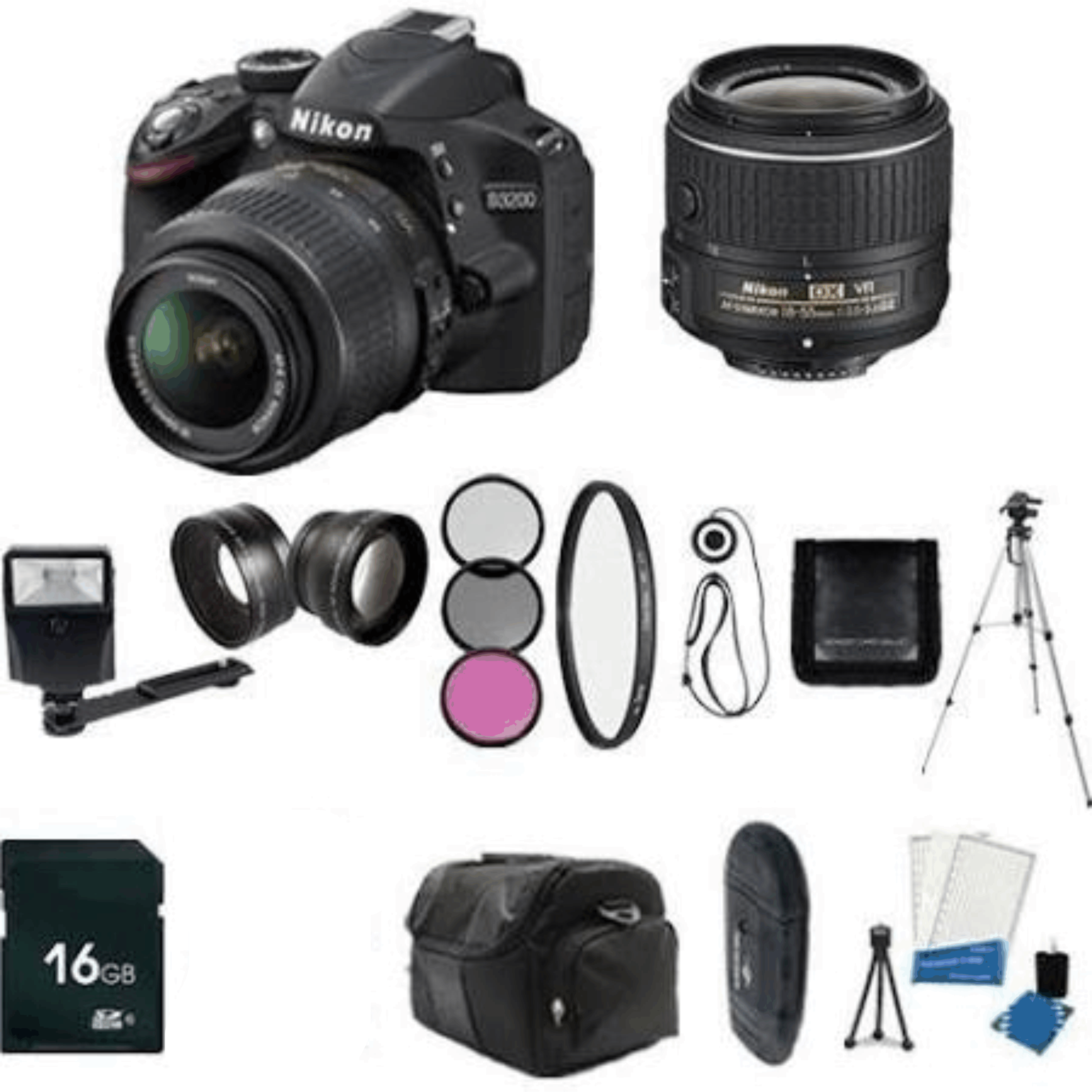 Nikon D3200 24.2 Digital SLR with 18-55mm F3.5-5.6 AF-S DX VR Lens (Black) KIT 7