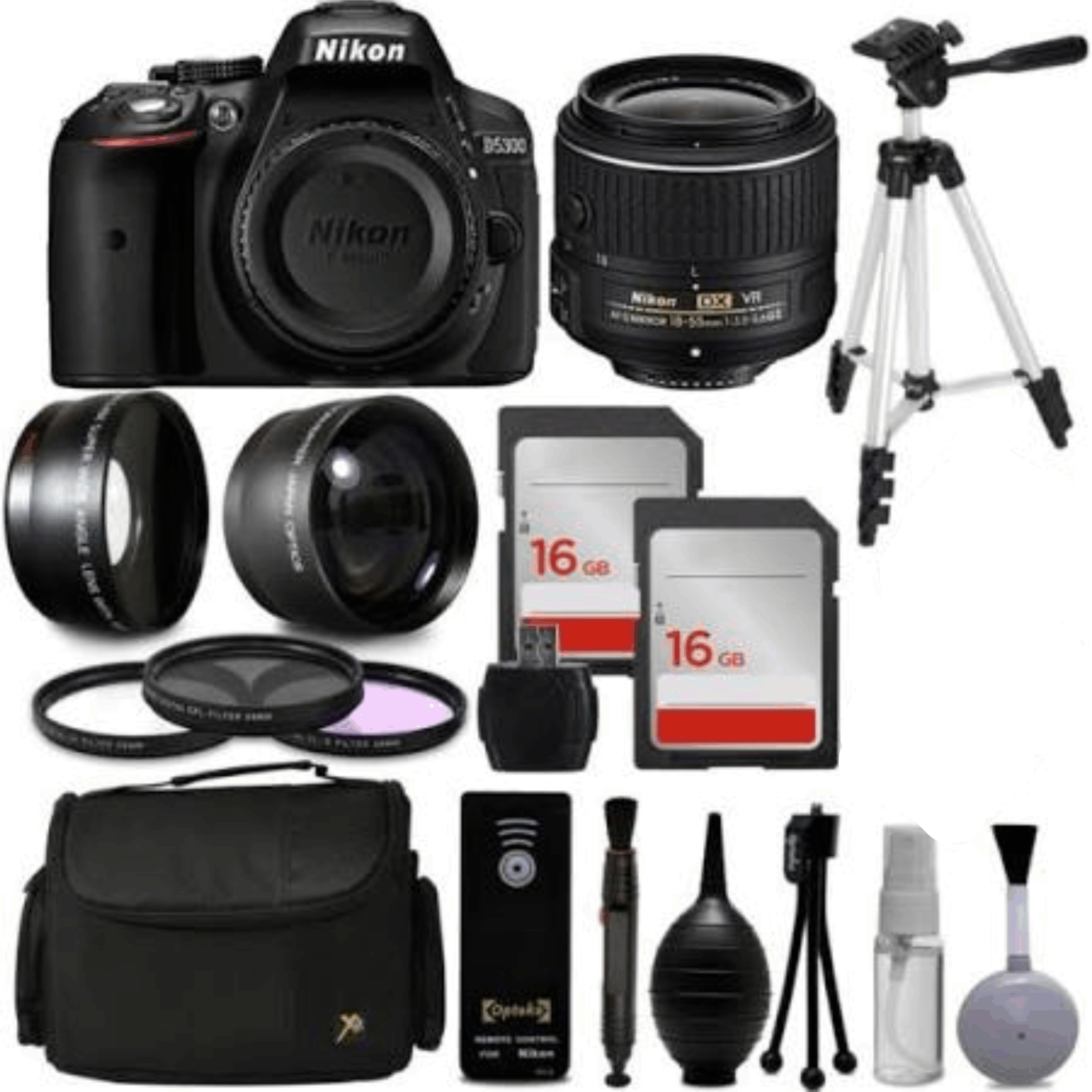 Nikon D5300 DSLR Camera 1522 with 18-55mm + 30 PC Accessory Bundle Kit + 54 kit 7