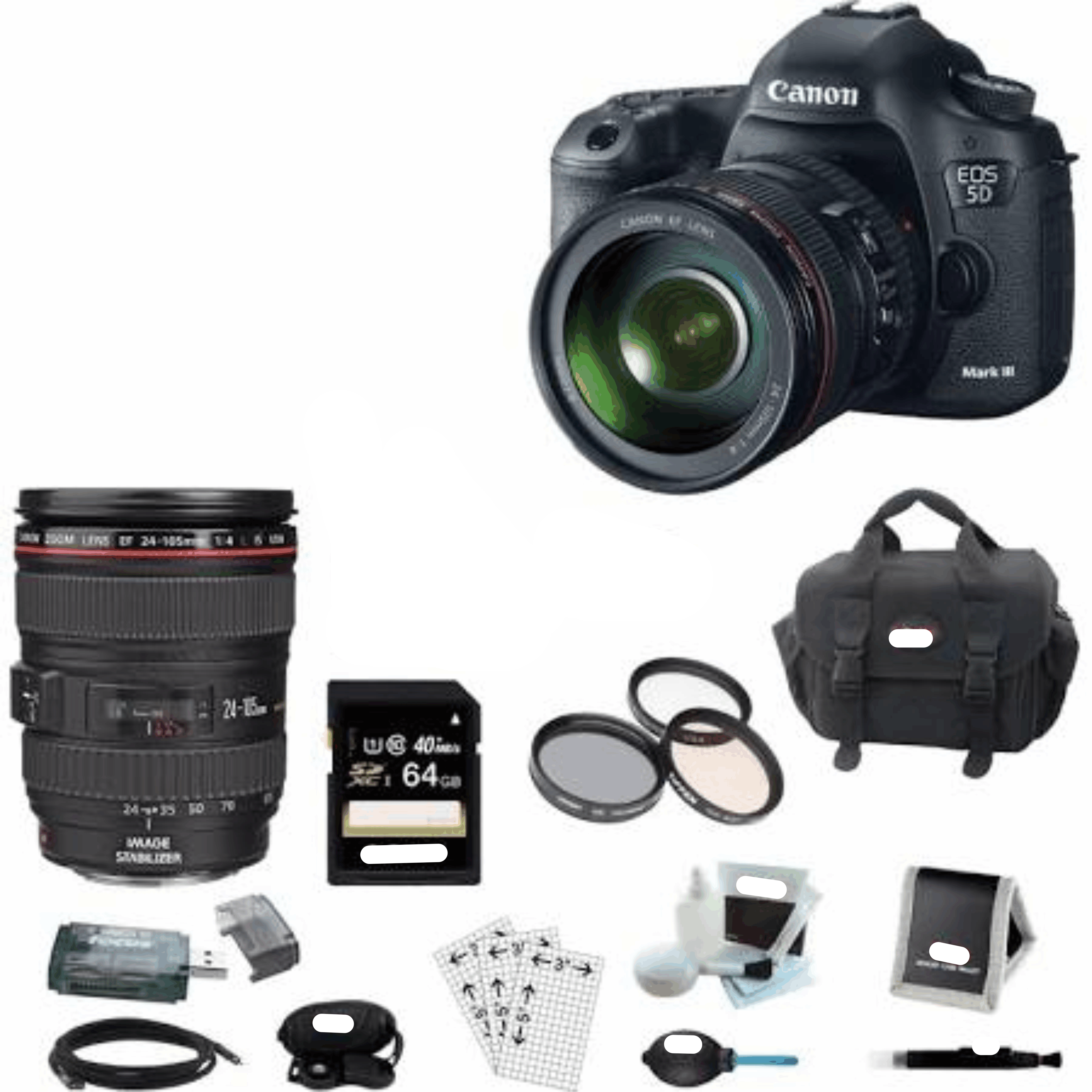 Canon EOS 5D Mark III 22.3 MP Digital SLR Camera Bundle - Black - 24-105mm f/4 L IS USM Lens kit 8