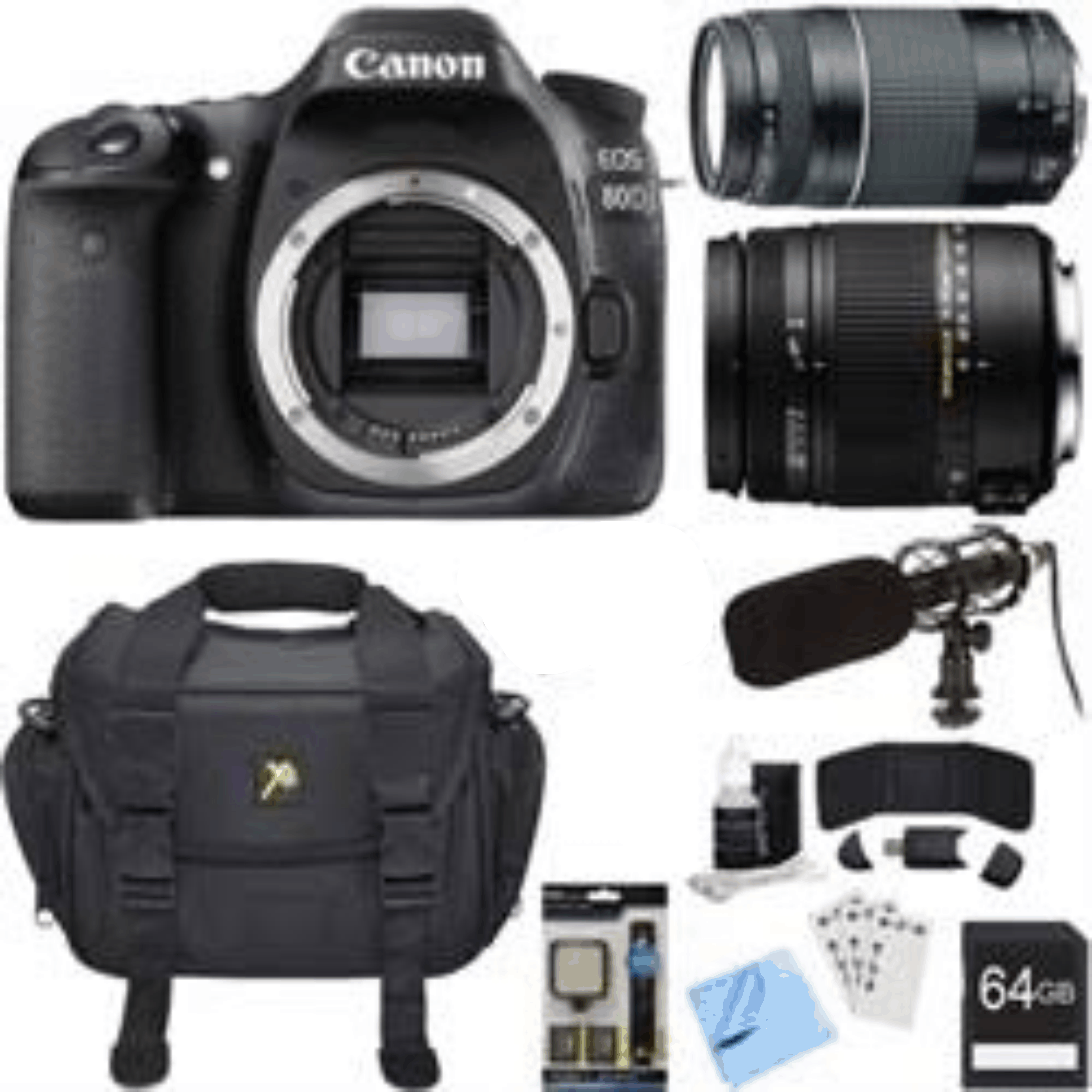 Canon EOS 80D 24.2 MP CMOS Digital SLR Camera Bundle w/ 18-250mm + 50mm Lenses kit 9