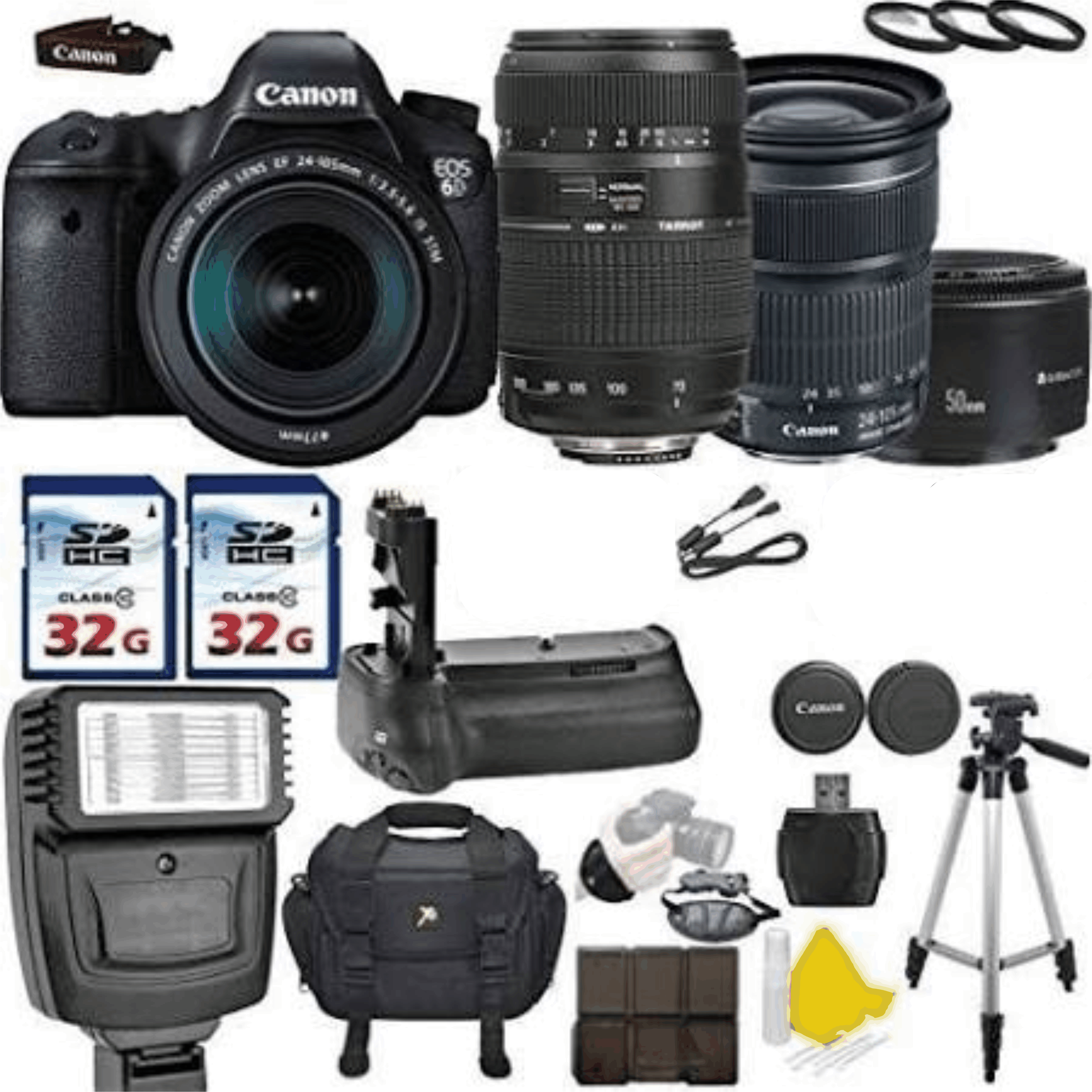 Canon EOS 6D 20.2MP Full Frame DSLR with Canon EF 24 105mm F 3.5 5.6 Is STM Tamron AF 70 300mm kit 9 