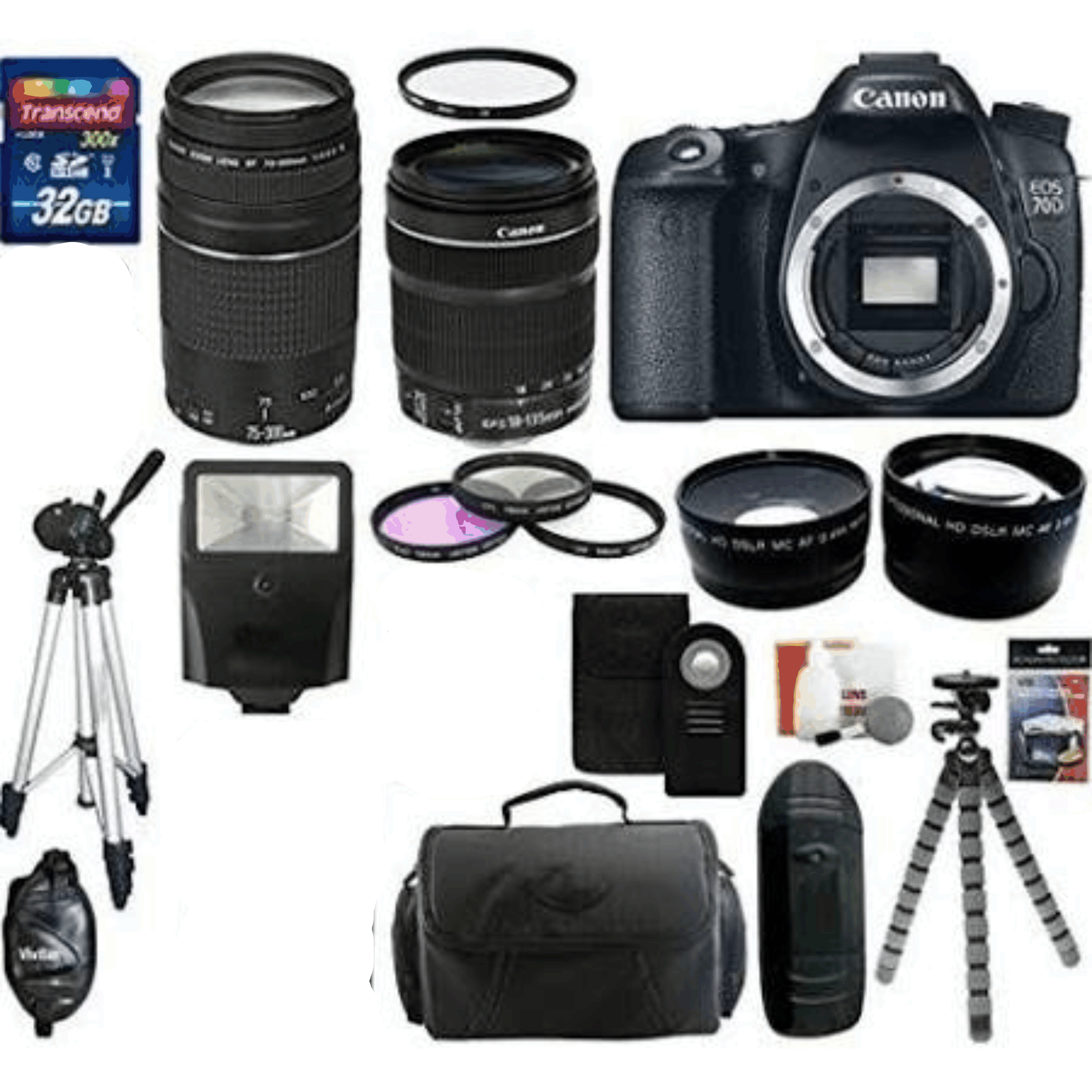 Canon EOS 70D 20.2 MP Digital SLR Camera Body with Dual Pixel CMOS AF and EF S 18 135mm F 3.5 5.6 Is Kit 9