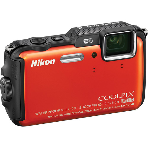  Nikon COOLPIX AW120 Waterproof Digital Camera (Orange) 