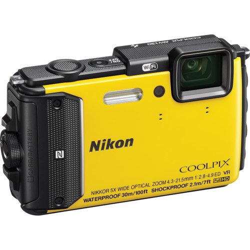  Nikon COOLPIX AW130 Waterproof Digital Camera (Yellow) 