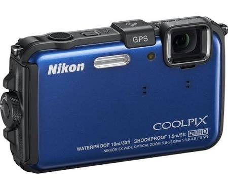 Nikon Coolpix AW100 16.0 MP Compact Digital Camera - 1080p - Blue